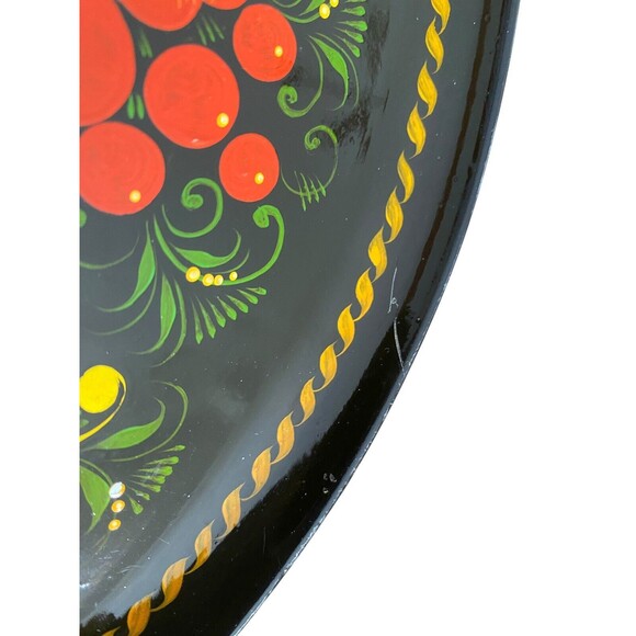 VTG Beautiful Hand Painted Russian "Lipetsk Designs" Cold Food Tray Plate - Picture 7 of 8